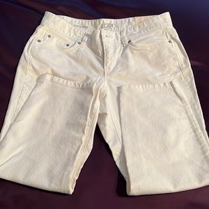 Loft curvy crop white jeans